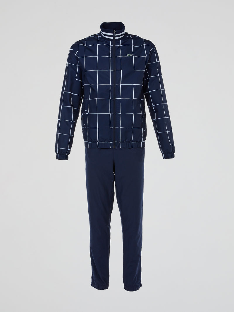 Navy Windowpane Plaid Tracksuit